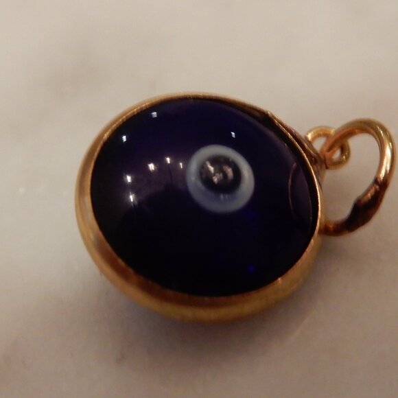 Lot of Two Handmade Glass Blue Evil Eye Charms - Picture 3 of 4